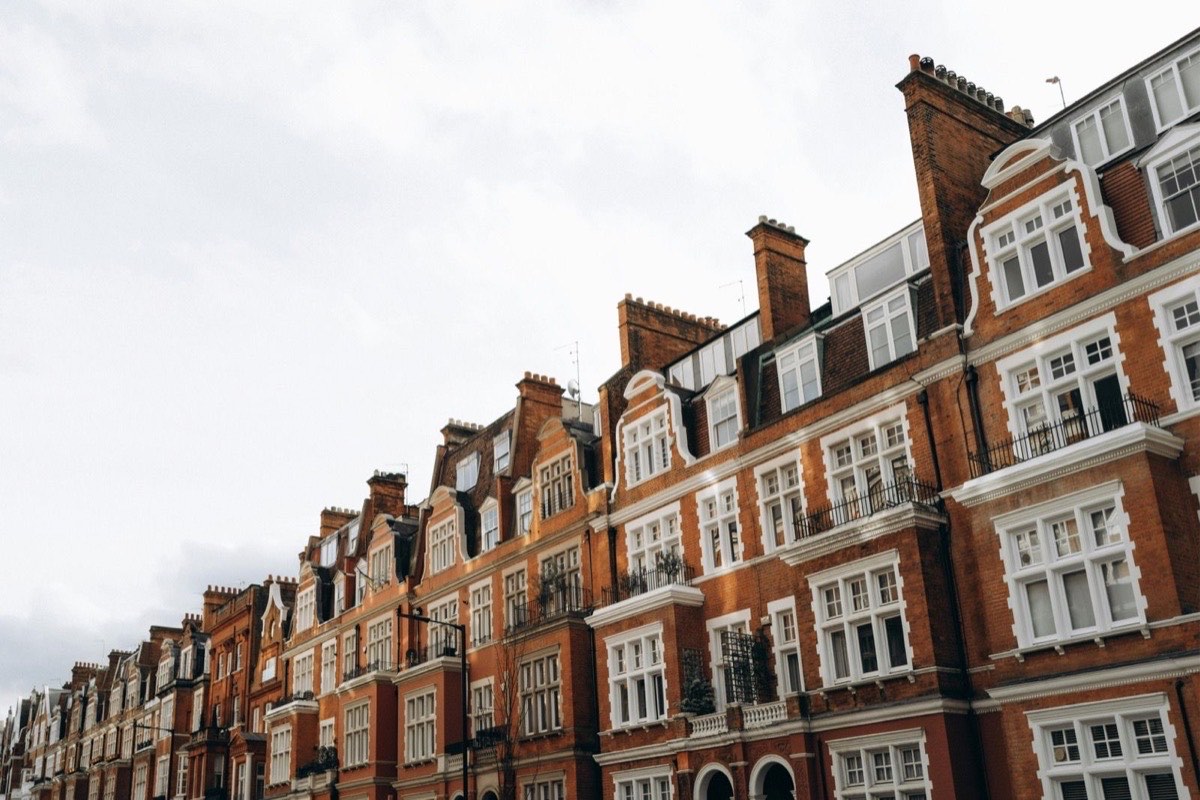 Red brick terraced street in London